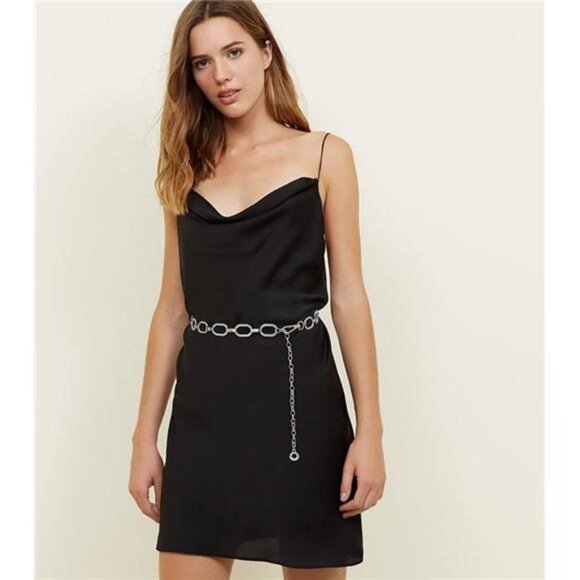 Women's Chain Belt Metal Waist Belt Silver3 - Picture 3 of 3